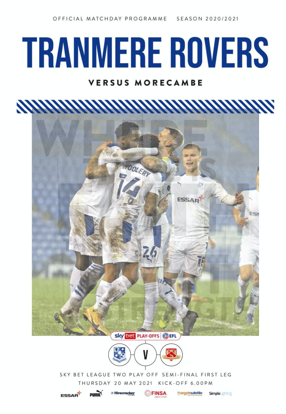 Tranmere Rovers v Morecambe match programme